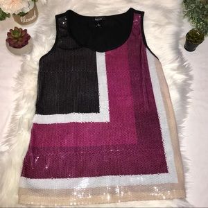 Alyx Sequin Tank Magenta White Black Cream